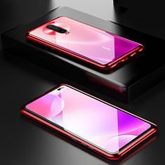 Luxury Aluminum Metal Frame Mirror Cover Case 360 Degrees M05 for Xiaomi Redmi K30i 5G Red