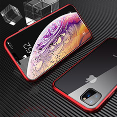 Luxury Aluminum Metal Frame Mirror Cover Case 360 Degrees M06 for Apple iPhone 11 Pro Red