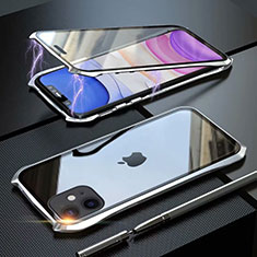 Luxury Aluminum Metal Frame Mirror Cover Case 360 Degrees M06 for Apple iPhone 11 Silver