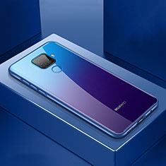 Luxury Aluminum Metal Frame Mirror Cover Case 360 Degrees M06 for Huawei Nova 5i Pro Blue