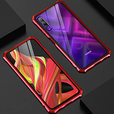 Luxury Aluminum Metal Frame Mirror Cover Case 360 Degrees M06 for Huawei Y9s Red