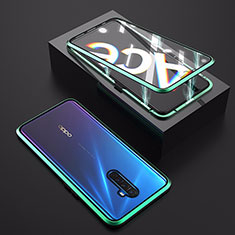 Luxury Aluminum Metal Frame Mirror Cover Case 360 Degrees M06 for Oppo Reno Ace Green