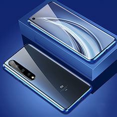 Luxury Aluminum Metal Frame Mirror Cover Case 360 Degrees M06 for Xiaomi Mi 10 Blue