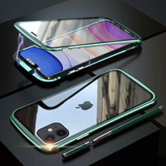 Luxury Aluminum Metal Frame Mirror Cover Case 360 Degrees M07 for Apple iPhone 11 Green