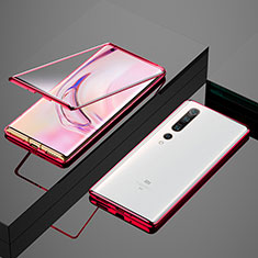 Luxury Aluminum Metal Frame Mirror Cover Case 360 Degrees M07 for Xiaomi Mi 10 Pro Red