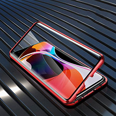 Luxury Aluminum Metal Frame Mirror Cover Case 360 Degrees M07 for Xiaomi Mi 10 Red
