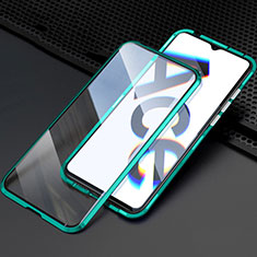 Luxury Aluminum Metal Frame Mirror Cover Case 360 Degrees M08 for Oppo Reno Ace Green