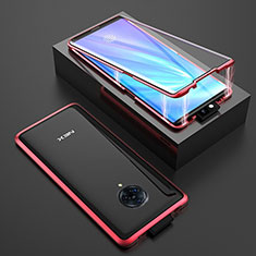 Luxury Aluminum Metal Frame Mirror Cover Case 360 Degrees M08 for Vivo Nex 3 5G Red