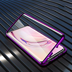 Luxury Aluminum Metal Frame Mirror Cover Case 360 Degrees M08 for Xiaomi Mi 10 Pro Purple