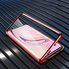Luxury Aluminum Metal Frame Mirror Cover Case 360 Degrees M08 for Xiaomi Mi 10 Pro Red