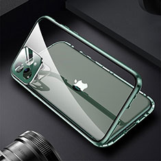 Luxury Aluminum Metal Frame Mirror Cover Case 360 Degrees M09 for Apple iPhone 13 Pro Green