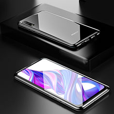 Luxury Aluminum Metal Frame Mirror Cover Case 360 Degrees M09 for Huawei Honor 9X Black