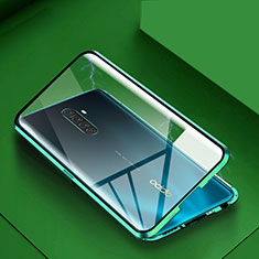 Luxury Aluminum Metal Frame Mirror Cover Case 360 Degrees M09 for Oppo Reno Ace Green
