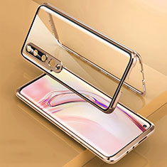 Luxury Aluminum Metal Frame Mirror Cover Case 360 Degrees M09 for Xiaomi Mi 10 Gold