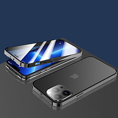 Luxury Aluminum Metal Frame Mirror Cover Case 360 Degrees M10 for Apple iPhone 13 Pro Black