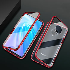 Luxury Aluminum Metal Frame Mirror Cover Case 360 Degrees M10 for Vivo Nex 3 5G Red