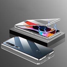 Luxury Aluminum Metal Frame Mirror Cover Case 360 Degrees M10 for Xiaomi Mi 10 Silver