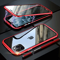 Luxury Aluminum Metal Frame Mirror Cover Case 360 Degrees M11 for Apple iPhone 11 Pro Max Red
