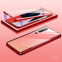 Luxury Aluminum Metal Frame Mirror Cover Case 360 Degrees M11 for Xiaomi Mi 10 Red