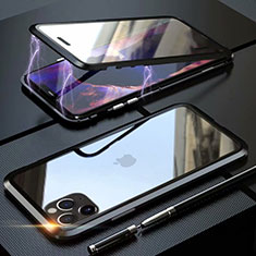 Luxury Aluminum Metal Frame Mirror Cover Case 360 Degrees M12 for Apple iPhone 11 Pro Max Black