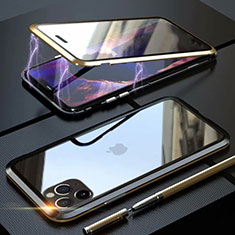 Luxury Aluminum Metal Frame Mirror Cover Case 360 Degrees M12 for Apple iPhone 11 Pro Max Gold and Black