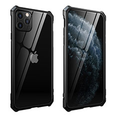 Luxury Aluminum Metal Frame Mirror Cover Case 360 Degrees M15 for Apple iPhone 11 Pro Black