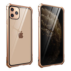 Luxury Aluminum Metal Frame Mirror Cover Case 360 Degrees M15 for Apple iPhone 11 Pro Gold