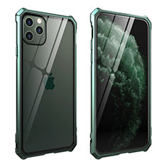 Luxury Aluminum Metal Frame Mirror Cover Case 360 Degrees M15 for Apple iPhone 11 Pro Green