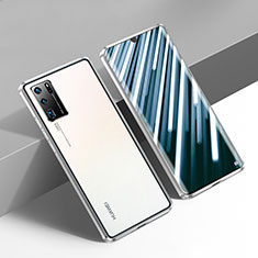 Luxury Aluminum Metal Frame Mirror Cover Case 360 Degrees N01 for Huawei P30 Pro Silver