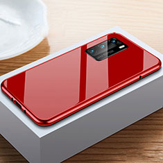 Luxury Aluminum Metal Frame Mirror Cover Case 360 Degrees N01 for Huawei P40 Red
