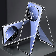 Luxury Aluminum Metal Frame Mirror Cover Case 360 Degrees P01 for Huawei Mate 60 Black