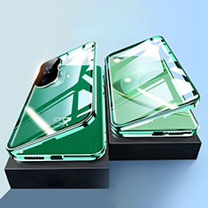 Luxury Aluminum Metal Frame Mirror Cover Case 360 Degrees P01 for Huawei Nova 11 Pro Green