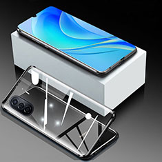 Luxury Aluminum Metal Frame Mirror Cover Case 360 Degrees P01 for Huawei Nova Y70 Black