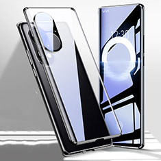 Luxury Aluminum Metal Frame Mirror Cover Case 360 Degrees P01 for Huawei P50 Pro Black