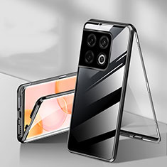 Luxury Aluminum Metal Frame Mirror Cover Case 360 Degrees P01 for OnePlus 10 Pro 5G Black