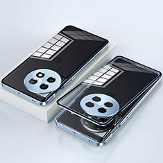 Luxury Aluminum Metal Frame Mirror Cover Case 360 Degrees P01 for OnePlus 11 5G Blue