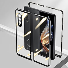 Luxury Aluminum Metal Frame Mirror Cover Case 360 Degrees P01 for Samsung Galaxy Z Fold3 5G Black