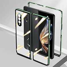 Luxury Aluminum Metal Frame Mirror Cover Case 360 Degrees P01 for Samsung Galaxy Z Fold4 5G Green