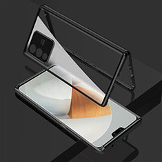Luxury Aluminum Metal Frame Mirror Cover Case 360 Degrees P01 for Vivo V23 5G Black