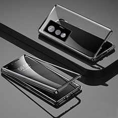 Luxury Aluminum Metal Frame Mirror Cover Case 360 Degrees P01 for Vivo X70 5G Black