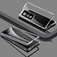 Luxury Aluminum Metal Frame Mirror Cover Case 360 Degrees P01 for Vivo X70 5G Silver
