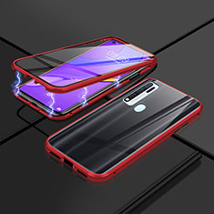 Luxury Aluminum Metal Frame Mirror Cover Case 360 Degrees P01 for Vivo Y50 Purple