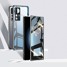 Luxury Aluminum Metal Frame Mirror Cover Case 360 Degrees P01 for Xiaomi Mi 12T Pro 5G Silver