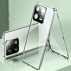Luxury Aluminum Metal Frame Mirror Cover Case 360 Degrees P01 for Xiaomi Mi 13 5G Green