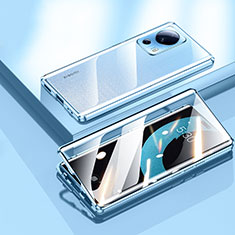 Luxury Aluminum Metal Frame Mirror Cover Case 360 Degrees P01 for Xiaomi Mi 13 Lite 5G Blue