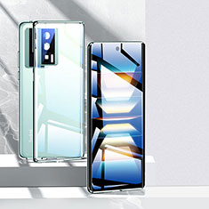 Luxury Aluminum Metal Frame Mirror Cover Case 360 Degrees P01 for Xiaomi Poco F5 Pro 5G Green