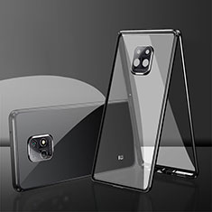 Luxury Aluminum Metal Frame Mirror Cover Case 360 Degrees P01 for Xiaomi Redmi 10X 5G Black