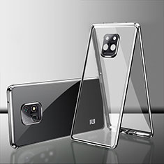 Luxury Aluminum Metal Frame Mirror Cover Case 360 Degrees P01 for Xiaomi Redmi 10X 5G Silver