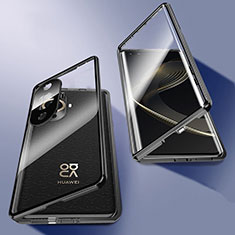 Luxury Aluminum Metal Frame Mirror Cover Case 360 Degrees P02 for Huawei Nova 11 Pro Black