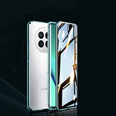 Luxury Aluminum Metal Frame Mirror Cover Case 360 Degrees P02 for Huawei Nova Y91 Green
